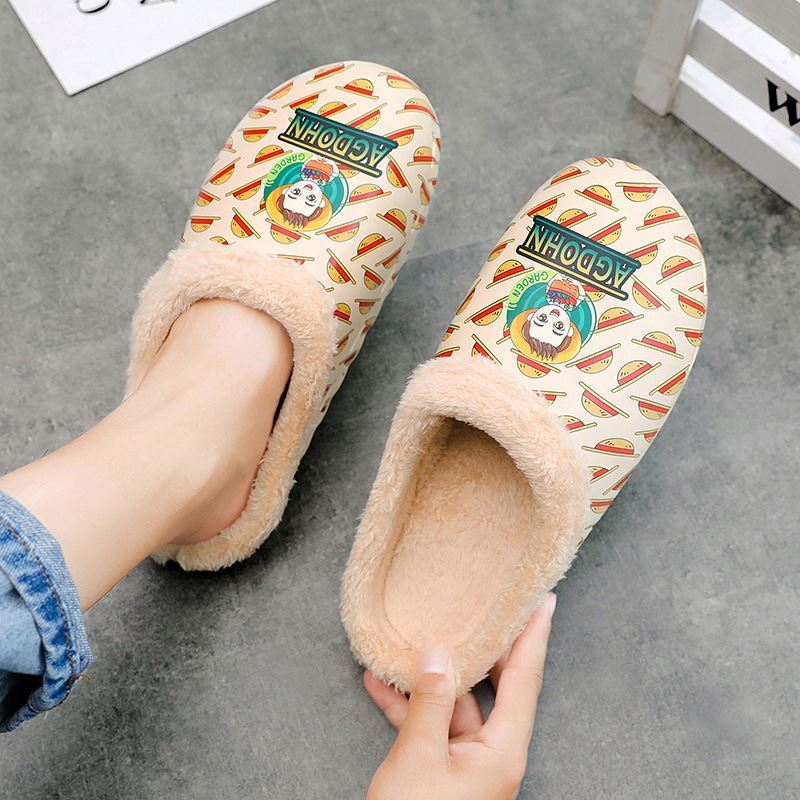 Winter Slippers For Women and Men Soft Bottom Cartoon Indoor Home Slippers Couple Unisex Warm Cotton Shoes Slip-On Shoes