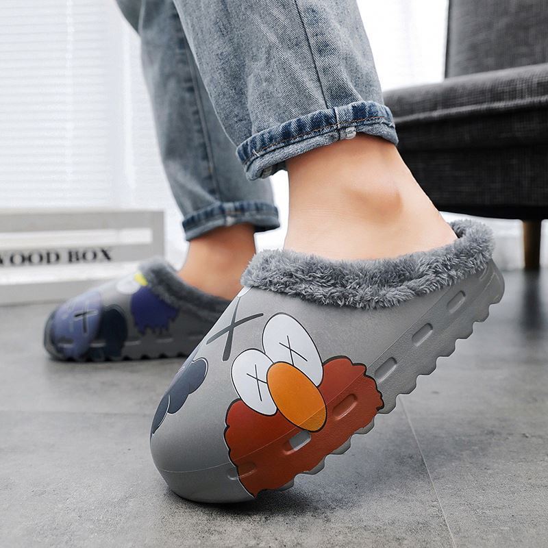 Winter Slippers For Women and Men Soft Bottom Cartoon Indoor Home Slippers Couple Unisex Warm Cotton Shoes Slip-On Shoes