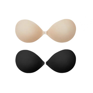 Silicone Adhesive Invisible Sticky Strapless Push up wedding cup Bra Reusable Covering Nipple stick on Bra for Backless Dress