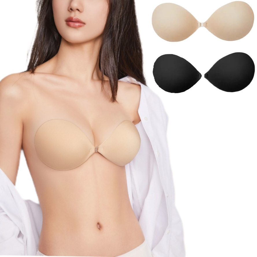 Silicone Adhesive Invisible Sticky Strapless Push up wedding cup Bra Reusable Covering Nipple stick on Bra for Backless Dress