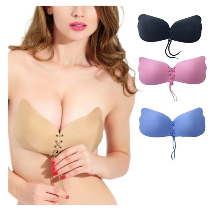 Sticky Invisible breast lift Adhesive Bra pushup big cup Bra Backless Strapless front close Stick on Bra for Women wedding