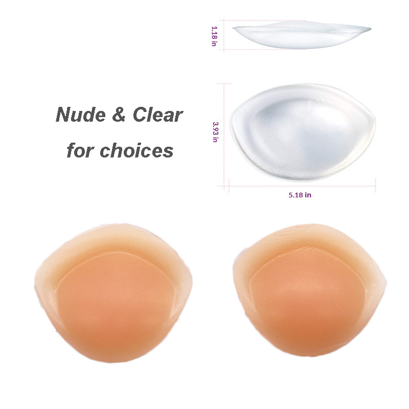 Silicone Push Up Breast Inserts Abalone Cleavage Enhancers Clear Boobs Bra pad Insert for Bikini Swimsuit