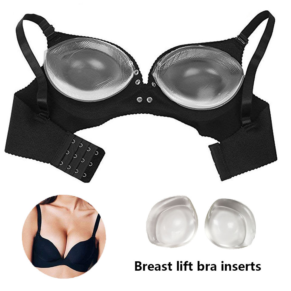 Silicone Push Up Breast Inserts Abalone Cleavage Enhancers Clear Boobs Bra pad Insert for Bikini Swimsuit