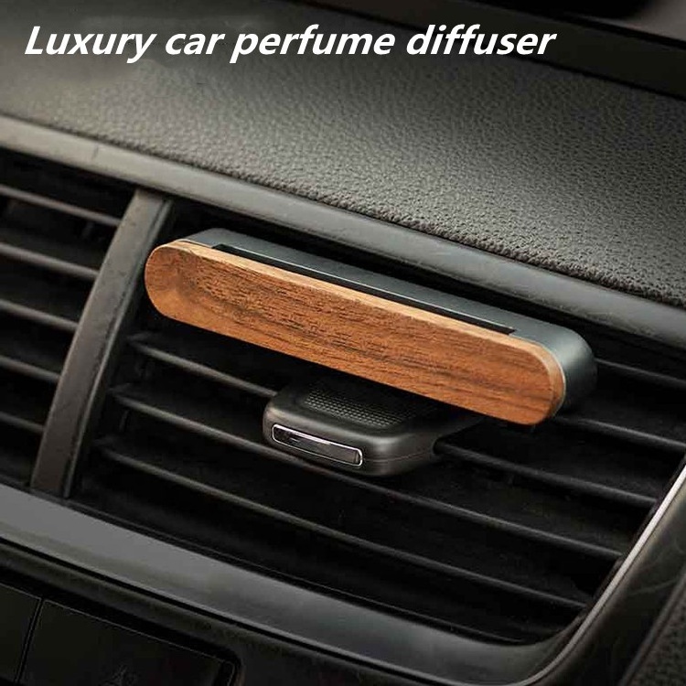 Luxury Auto Scent Aromatherapy Custom Logo Car Aroma Diffuser Lasting Fragrance Natural Wood Car Vent Air Freshener