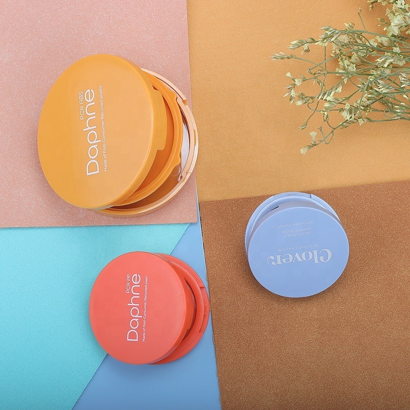 Colorful PCR ABS environmental protection small cute cosmetic compact powder container