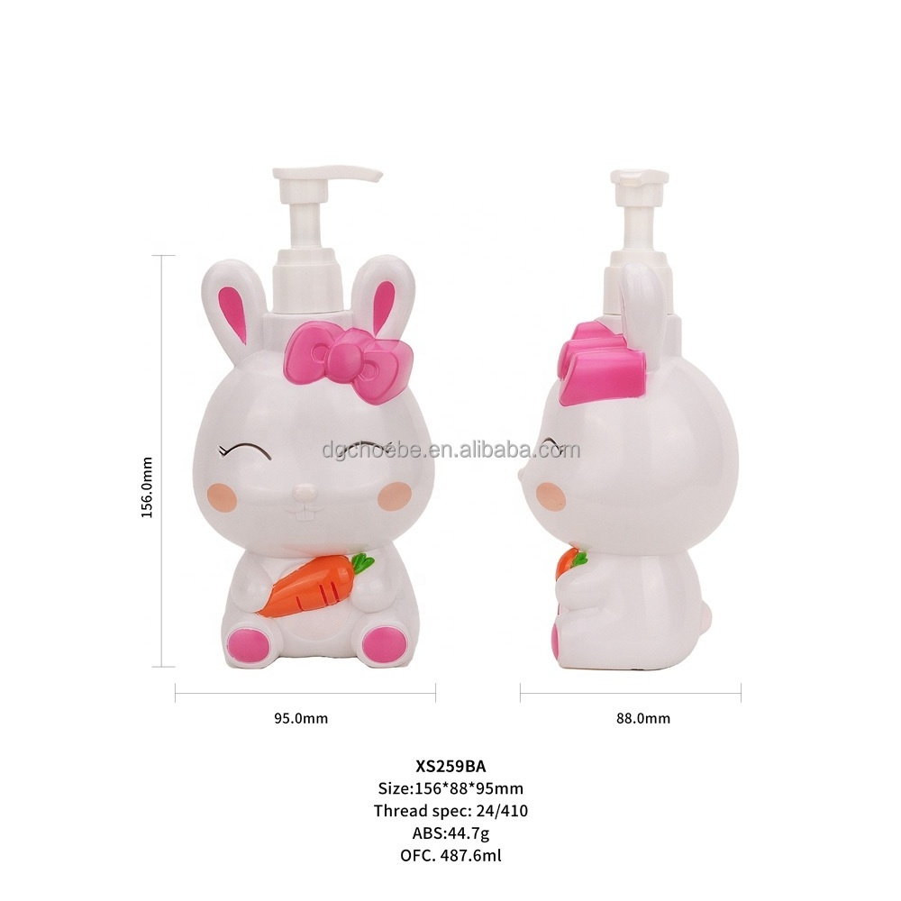 PET special shape baby plastic cartoon cute lotion cosmetic shower gel hand sanitizer shampoo girl bunny press bottle