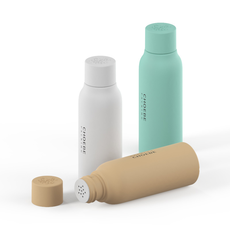 Choebe Cylinder 4 oz 50ml 100ml 120ml soft matte squeezable plastic powder dry shampoo bottle 40 gram with twist cap