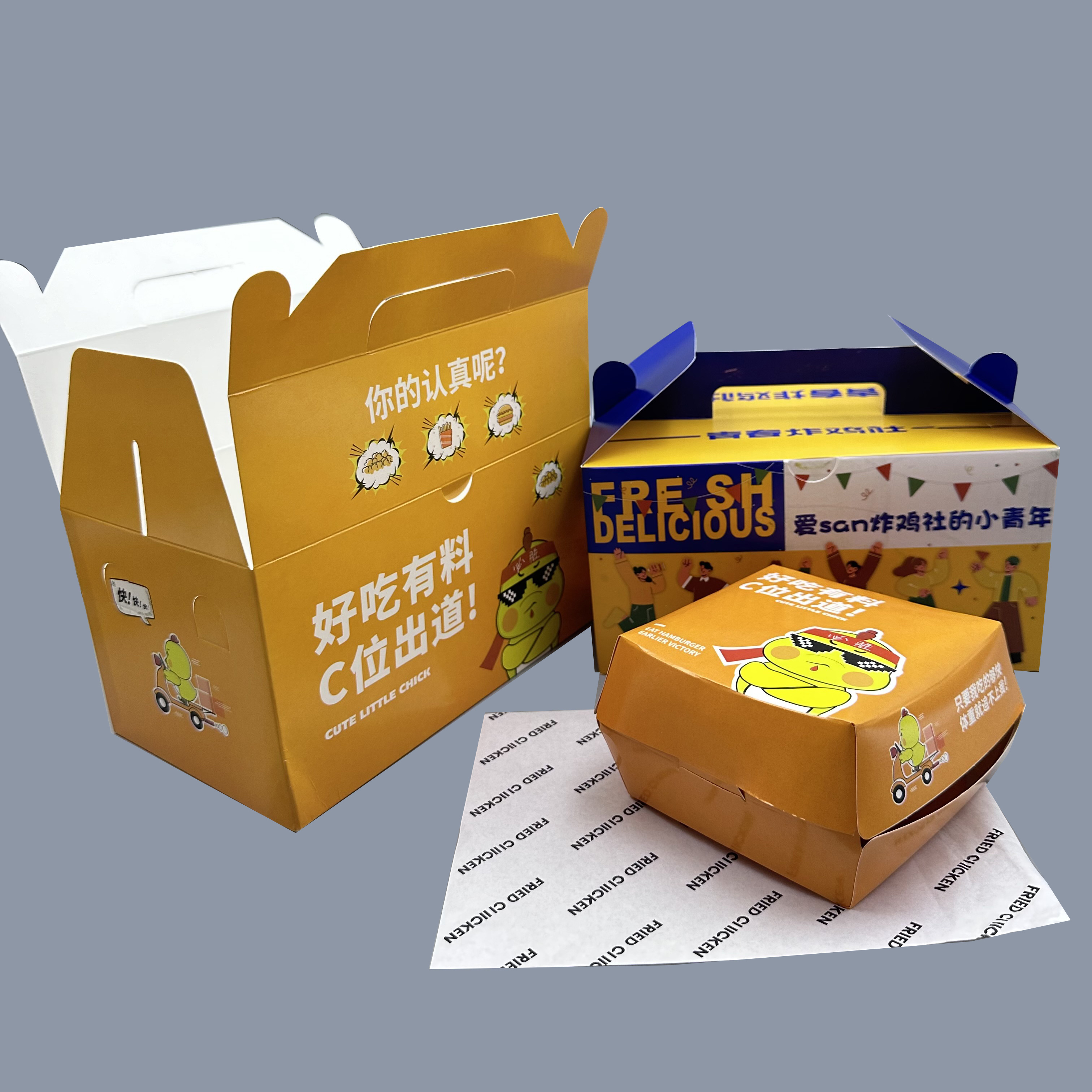 Wholesale Customized Hot Fast Food Packaging Take out Kfc Nuggets Wings French Fried Chicken Packaging Box