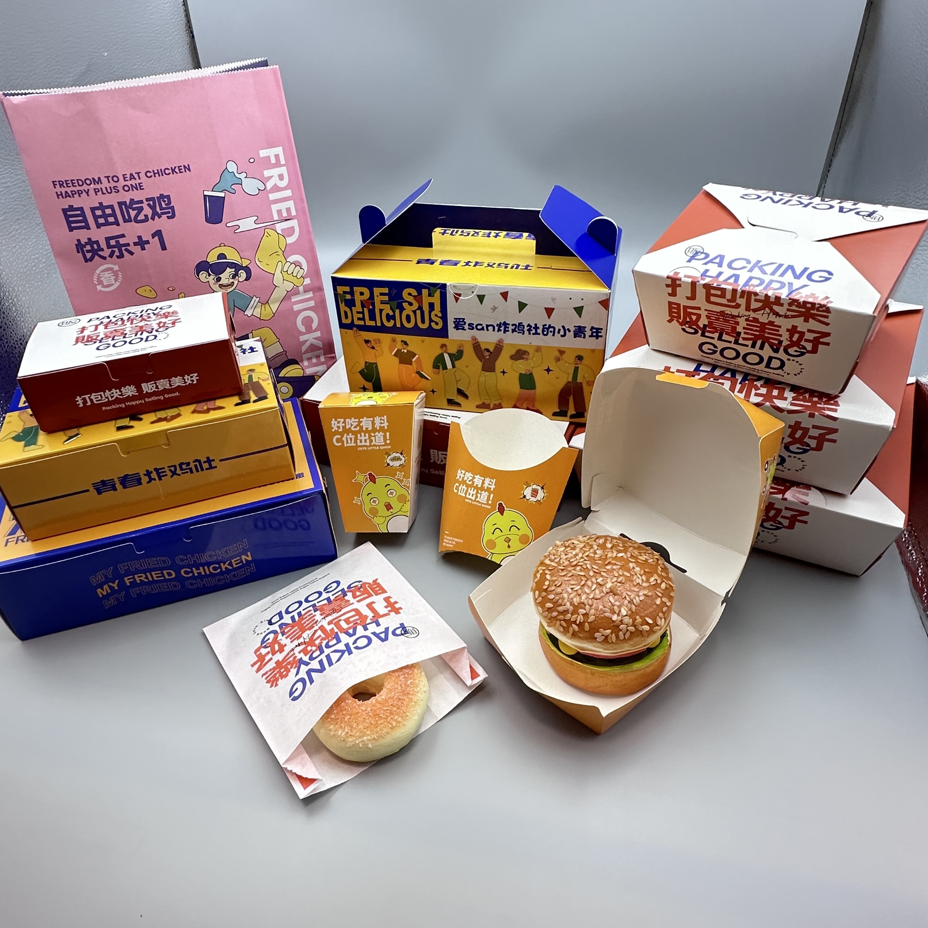 Wholesale Customized Hot Fast Food Packaging Take out Kfc Nuggets Wings French Fried Chicken Packaging Box