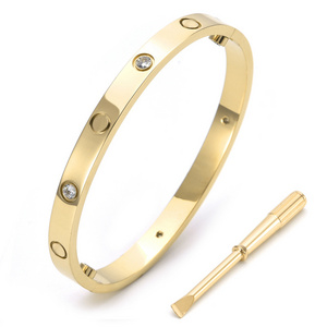 Famous luxury designer jewelry love screw bracelet with screwdriver titanium stainless steel classic designer bracelet