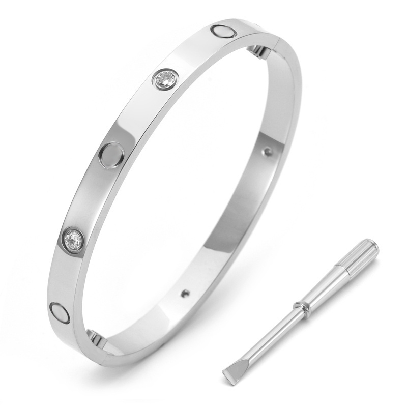 Famous luxury designer jewelry love screw bracelet with screwdriver titanium stainless steel classic designer bracelet