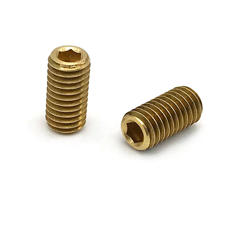 Custom nylon tip headless hexagon allen screw flat point oem brass stainless steel hollow screws hex socket head grub set screw