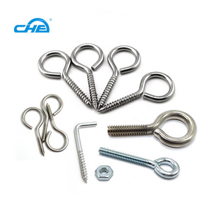 eye screw stainless steel carbon steel l shaped j shape wood hook bolt open eyes hook screw din580 metal eye screws