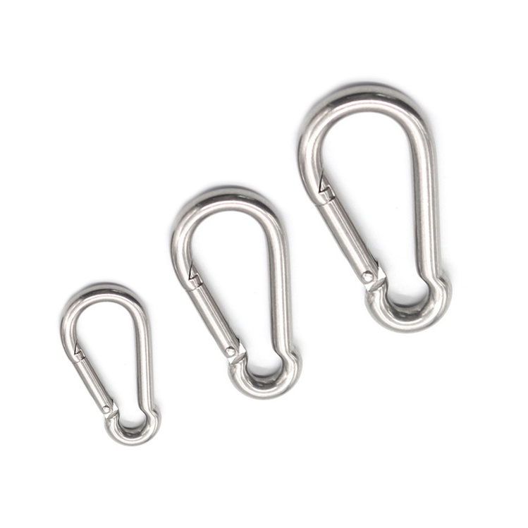 China wholesale High Quality Hardware Accessories A2 Stainless Steel 304/316 Snap Hooks DIN5299C Spring Hook Carabiner