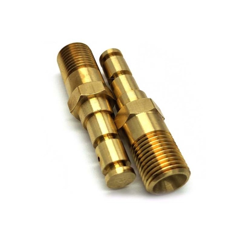 China Thread 1/8 1/4 3/8 1/2 Male Thread Push in Hose Barb Brass Pipe Fitting Hose Adaptor