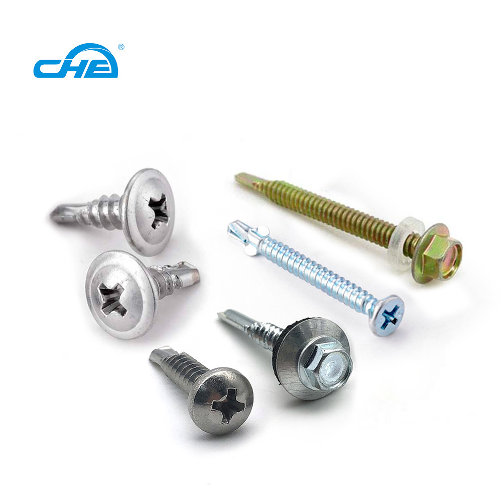 Building roofing screw galvanised metal hex head tek wood galvanized screws hex self drilling roofing screws with rubber washer