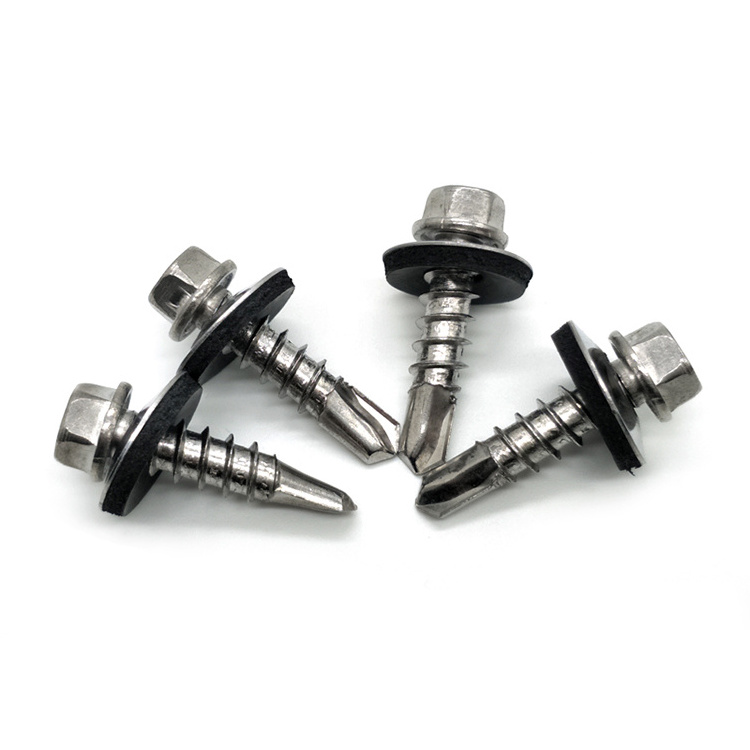 Building roofing screw galvanised metal hex head tek wood galvanized screws hex self drilling roofing screws with rubber washer