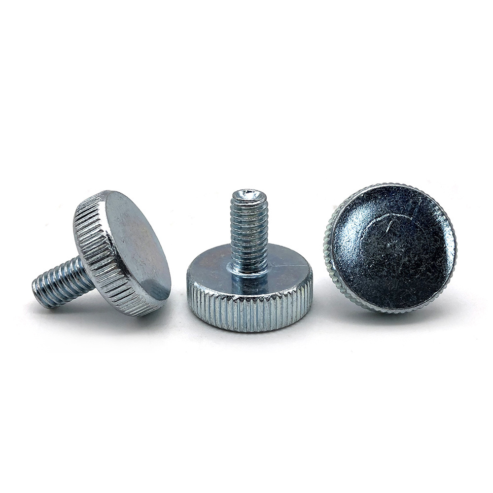 Knurled thumb screw brass aluminum metal black custom knob screws m6 m3 flat head stainless steel thumb screw