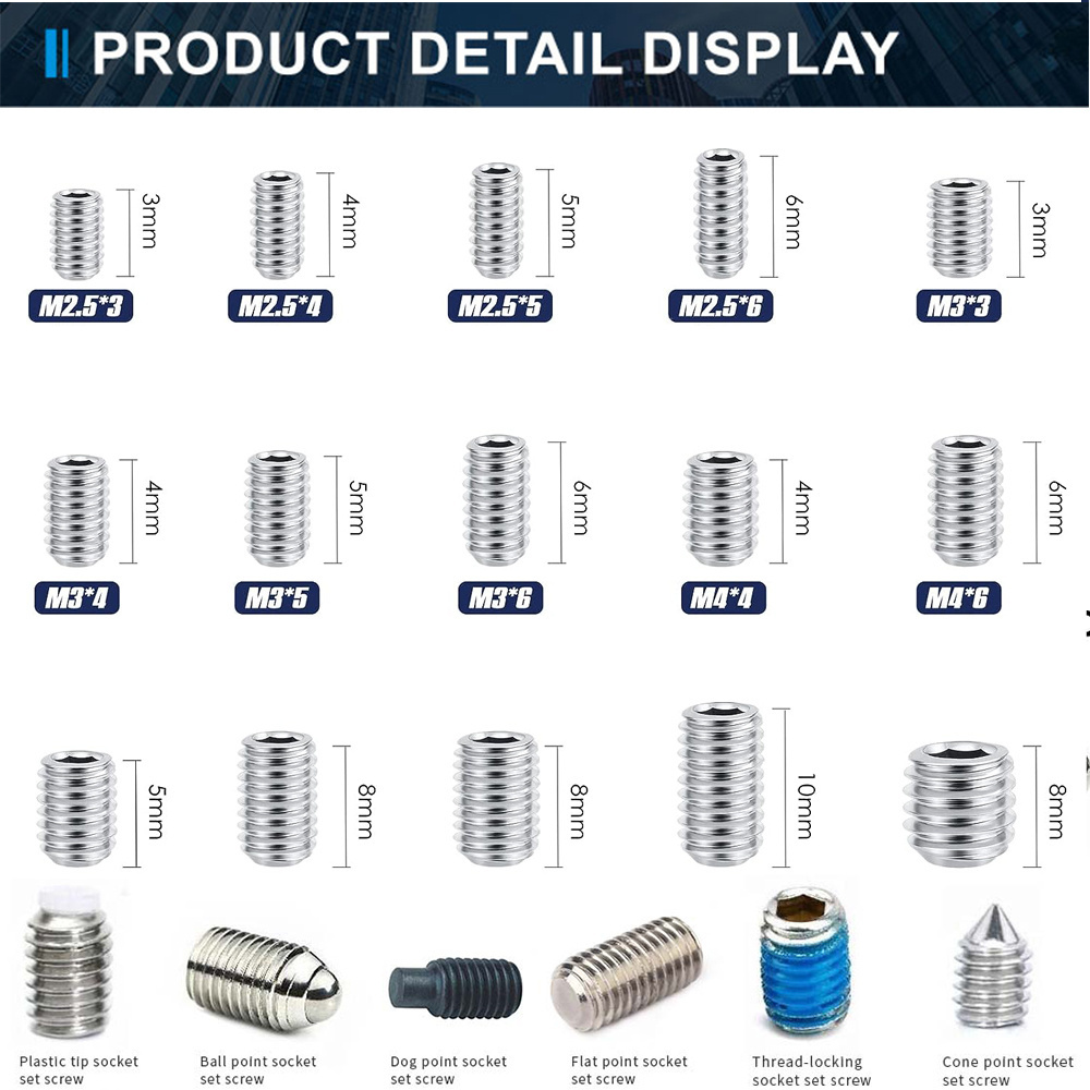Stainless Steel m4 m2 m14 1/4-20 3/8-16 Grub Set Screws m3 gurbh screw