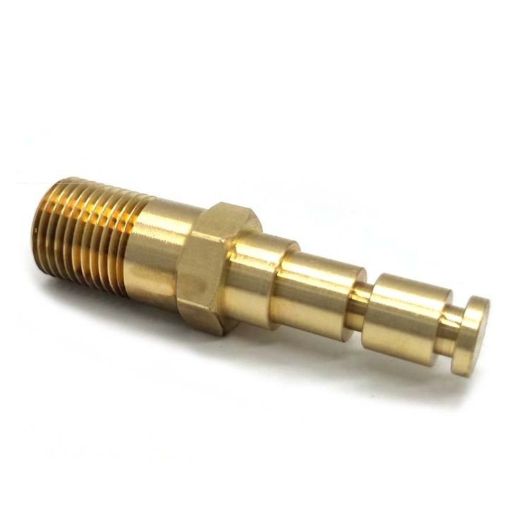 China Thread 1/8 1/4 3/8 1/2 Male Thread Push in Hose Barb Brass Pipe Fitting Hose Adaptor