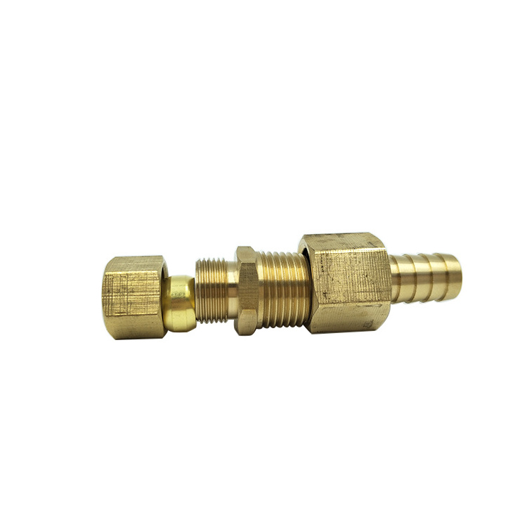 China Thread 1/8 1/4 3/8 1/2 Male Thread Push in Hose Barb Brass Pipe Fitting Hose Adaptor