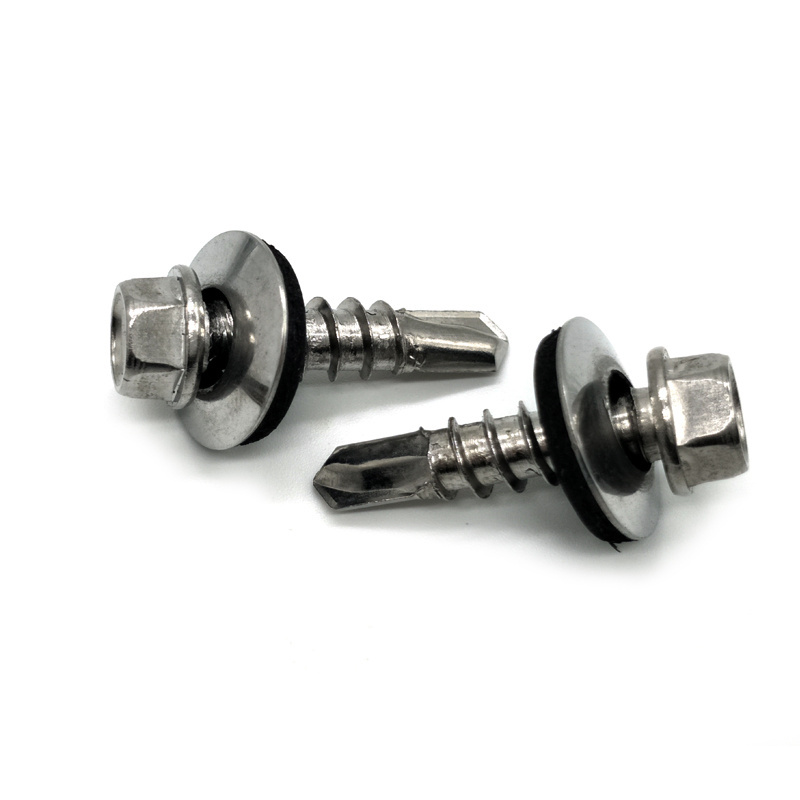 Building roofing screw galvanised metal hex head tek wood galvanized screws hex self drilling roofing screws with rubber washer