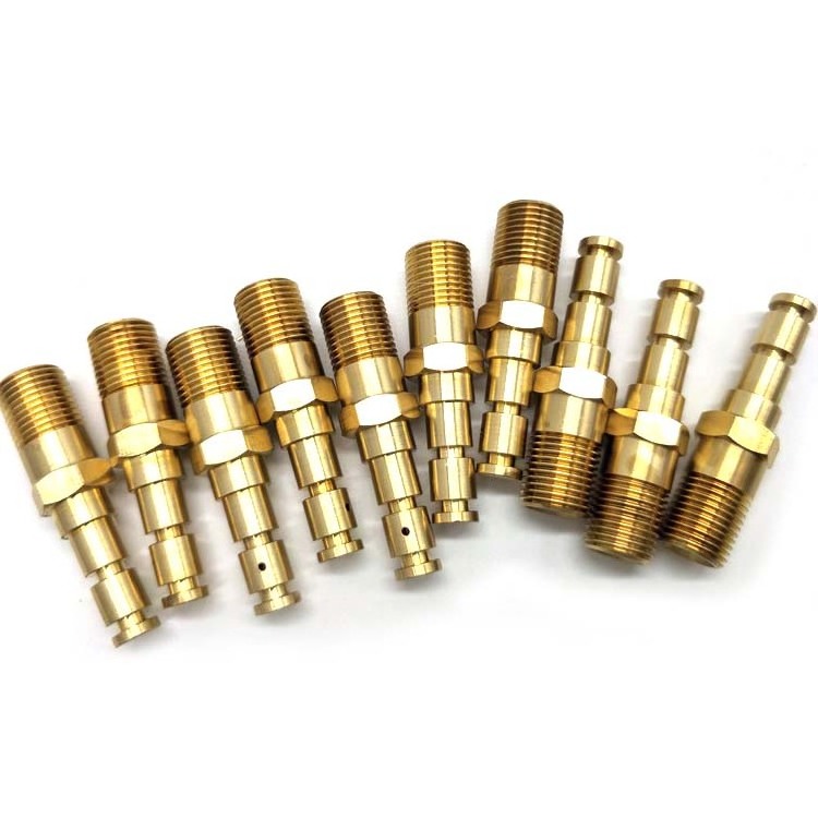 China Thread 1/8 1/4 3/8 1/2 Male Thread Push in Hose Barb Brass Pipe Fitting Hose Adaptor