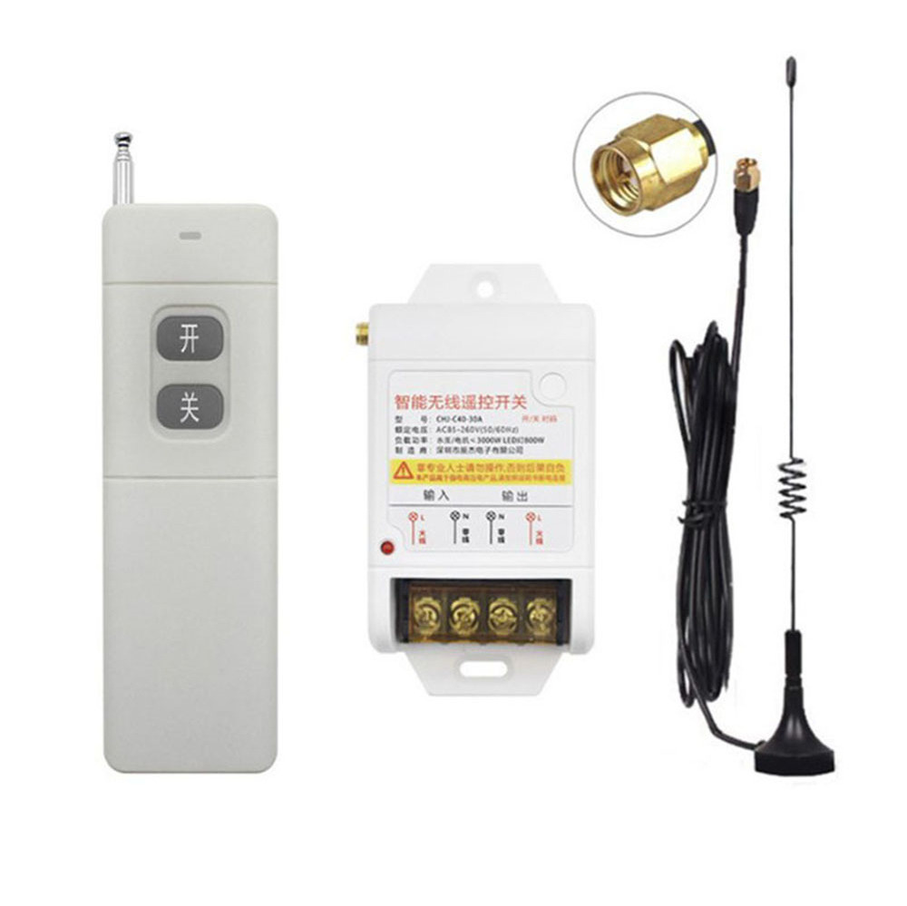 C40 220V 30A Wireless Smart Remote Switches Kit with Sucker Antenna 4000M Long Distance Remote Switches for Motors