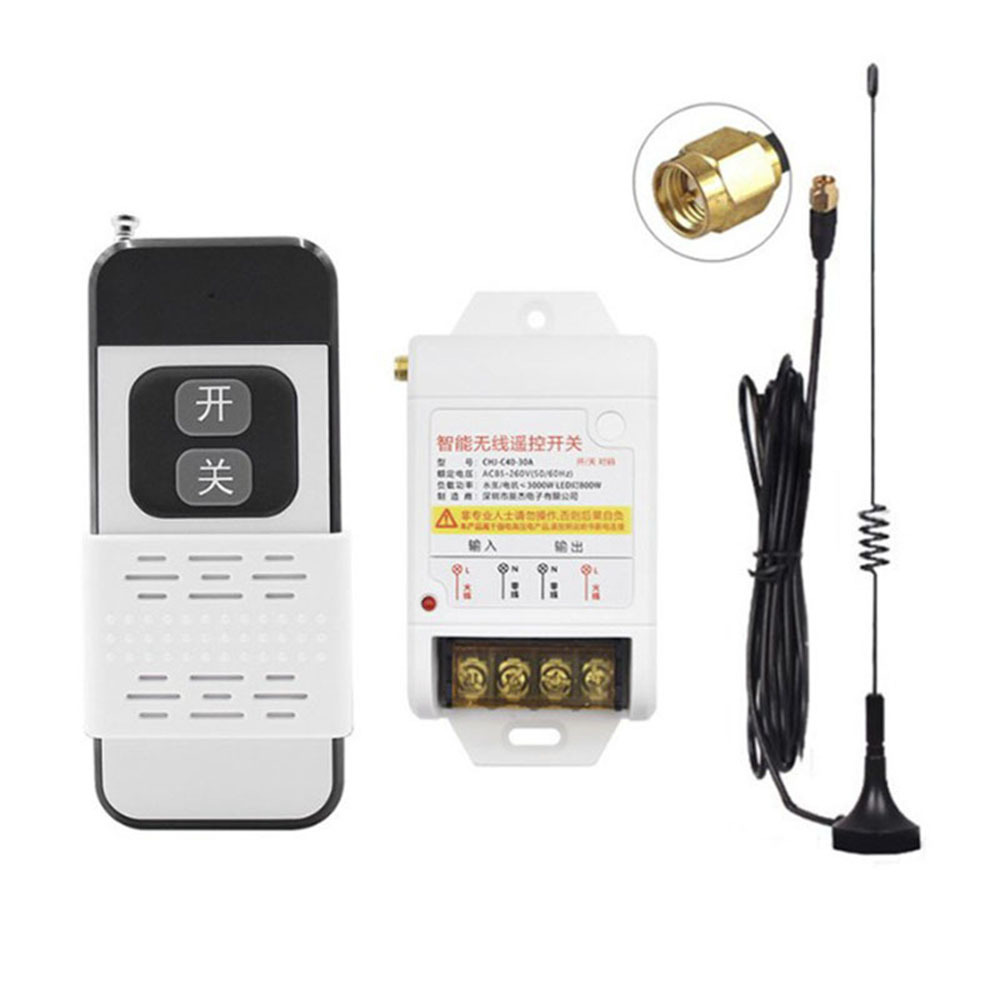 C40 220V 30A Wireless Smart Remote Switches Kit with Sucker Antenna 4000M Long Distance Remote Switches for Motors