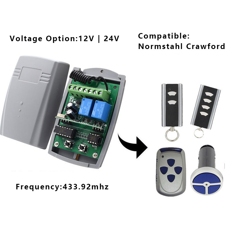 433Mhz 12V/24V Universal Wireless Remote Control Switch for fixed code and Rolling Code remote control receiver