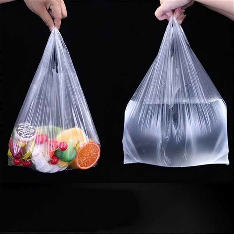 Disposable plastic HDPE/LDPE t-shirt shopping polythene bag/supermarket grocery retail sack