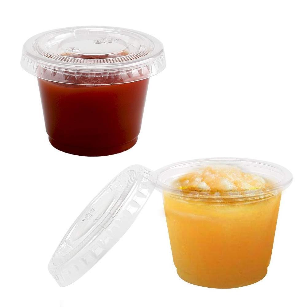 Double Disposable PP 30ml 1/2/3/4 Oz Small Mini Condiment Sauce Cup Clear Cups Sauce Container