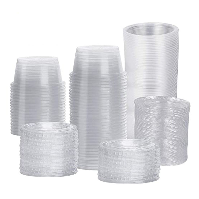 2oz Disposable Plastic Portion Cups Souffle Cups Jello Shot Cups with Clear Dome Lid