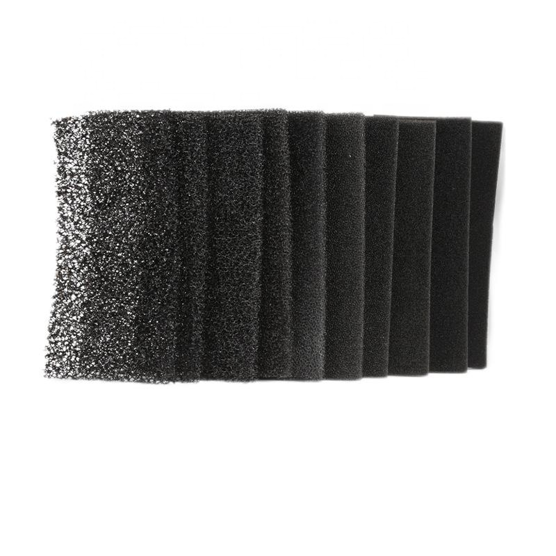 Black Activated Carbon Sponge Customized 30ppi Reticulated Polyurethane Bio Filter Foam For Pond