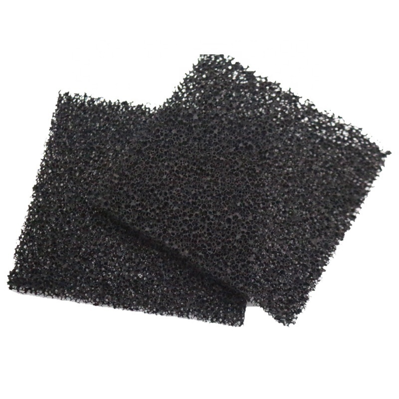 Black Activated Carbon Sponge Customized 30ppi Reticulated Polyurethane Bio Filter Foam For Pond