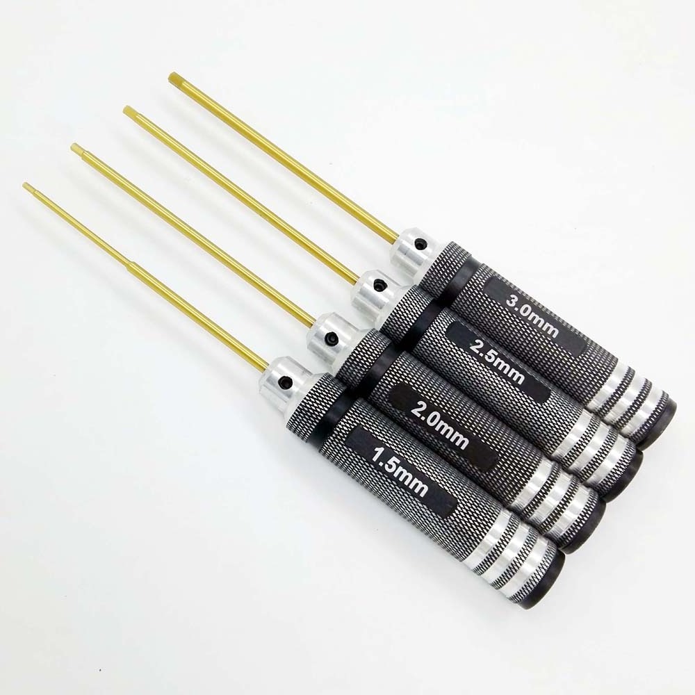 Hex Titanium Nitride Screwdriver Set for RC Car Boat Plane Titanium Finish Customizable HSS Steel Aluminum Handle DIY Grade OEM