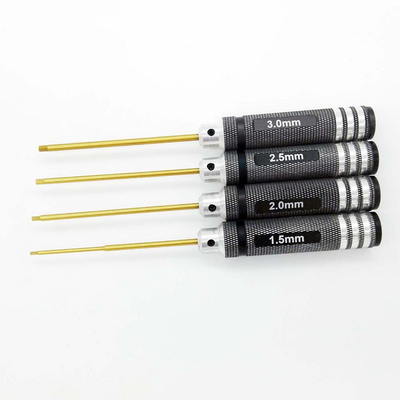 Hex Titanium Nitride Screwdriver Set for RC Car Boat Plane Titanium Finish Customizable HSS Steel Aluminum Handle DIY Grade OEM