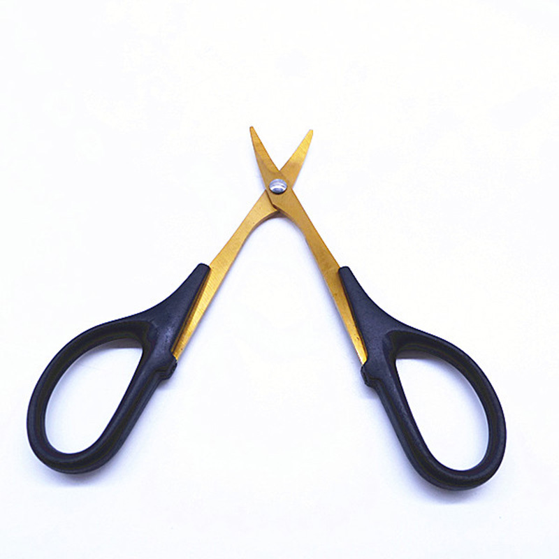 Titanium Straight Scissor with Black Plastic Handle Stainless Steel Household Left Handed Shears with Smooth Edge for All Users