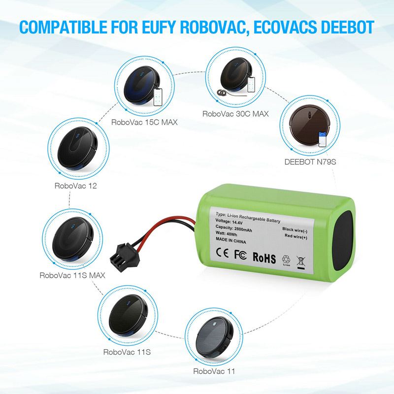 14.4V 3500mAh 18650 Li-lon Battery for Conga Excellence 990 Ecovacs Deebot N79 N79S DN622 Eufy Robovac 11 11S 12 15C 15S 35C