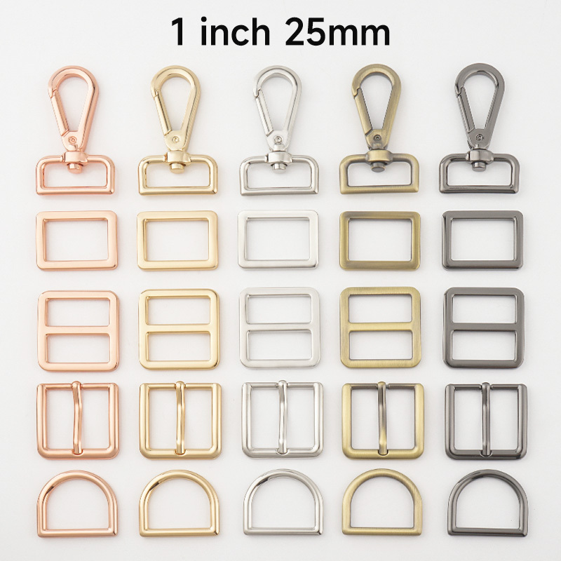 20mm 38mm Swivel Black Metal Snap Hook Pet, Bag Adjustable Buckle Dog Collar, D Ring Hardware Metal Tri-Glide Buckle for Bags