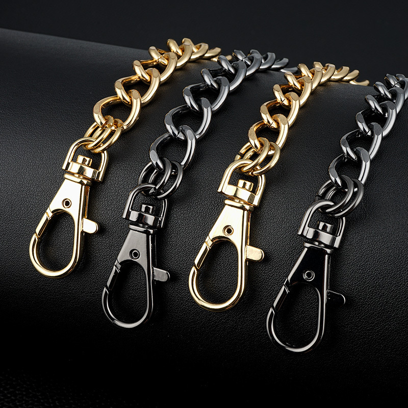 Handbag Hardware Accessories Big Heavy Metal Chain Adjustable Ladies Hand Bag Parts Accessories Gold Color Chain with Snap Hook