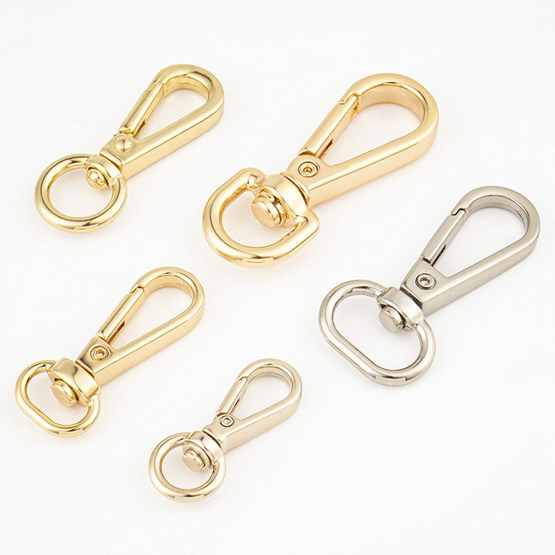 Bag Making Handbag Hardware 8mm Push Gate Snap Hook Swivel Clasp 11mm Purse Clip Hook Snap Gold Metal Bag Snap Hook