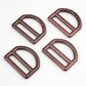 Handbag Hardware Wholesale D Shape Glide Slide Buckle 1 Inch Antique Copper Metal Tri-Glide Slider Buckles 25mm D Ring for Bags