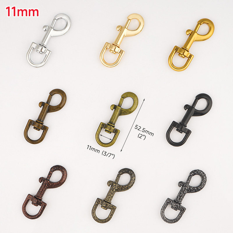 Bag Hardware 9 Colors Key Chain Hook Clasp Dog Leash 11mm Metal Clips Hook Snap 3/7 Inch Amazon Snap Hooks for Purse Bag Making