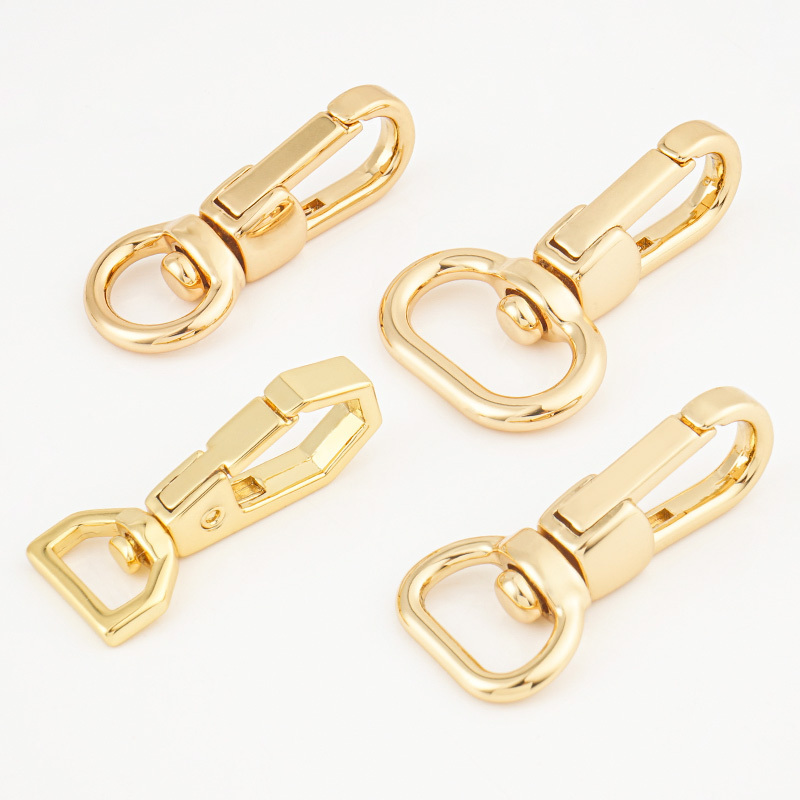 Bag Strap Hardware 3/8 Swivel Snap Hook Clasp 19mm Push Gate Lobster Clasps Gold Metal Swivel Hooks for Handbag Leather Craft