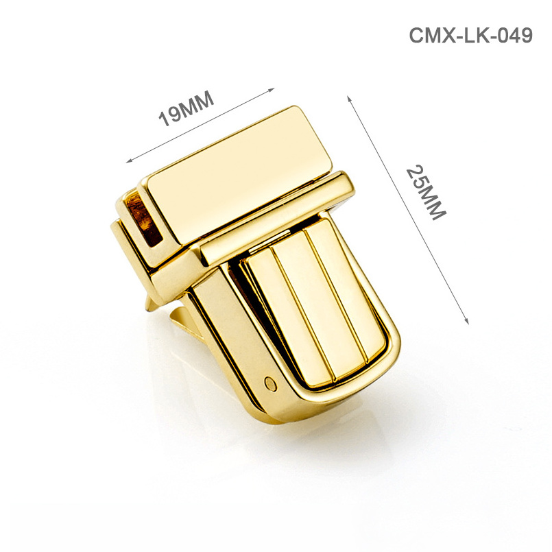 Custom Logo Metal Bag Clasp Press Lock Accessories High Quality Alloy Handbag Push Lock Metal Turn Twist Lock for Women Bag