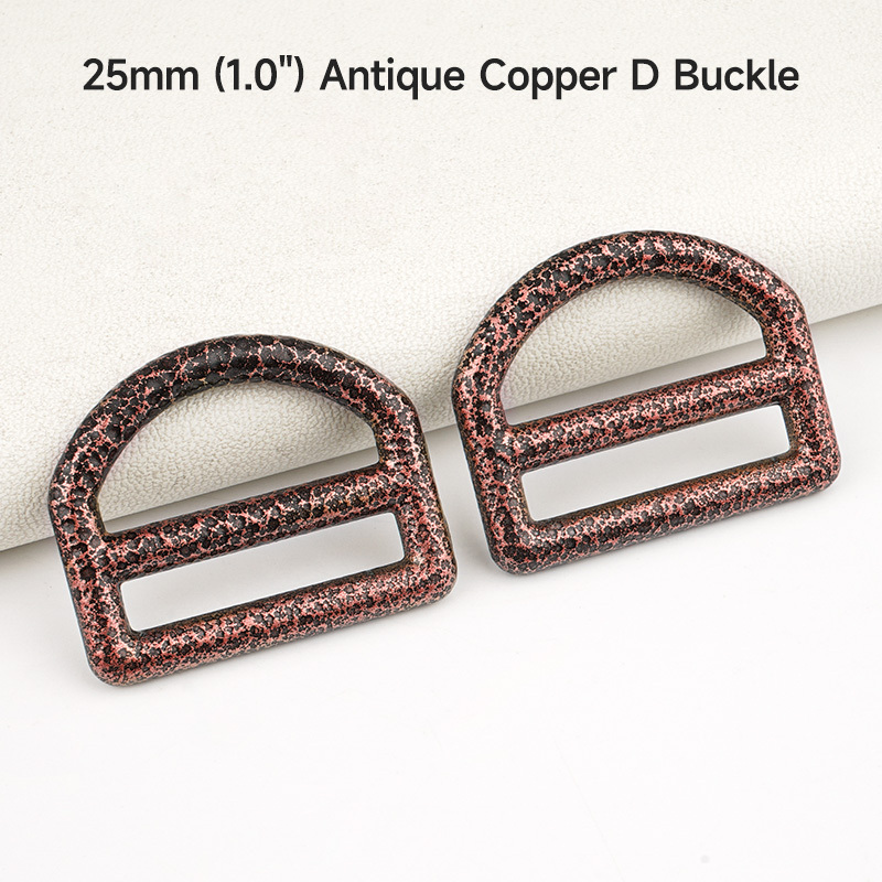 Handbag Hardware Wholesale D Shape Glide Slide Buckle 1 Inch Antique Copper Metal Tri-Glide Slider Buckles 25mm D Ring for Bags