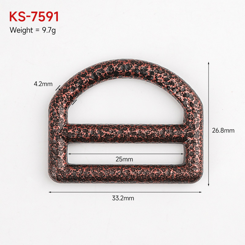 Handbag Hardware Wholesale D Shape Glide Slide Buckle 1 Inch Antique Copper Metal Tri-Glide Slider Buckles 25mm D Ring for Bags