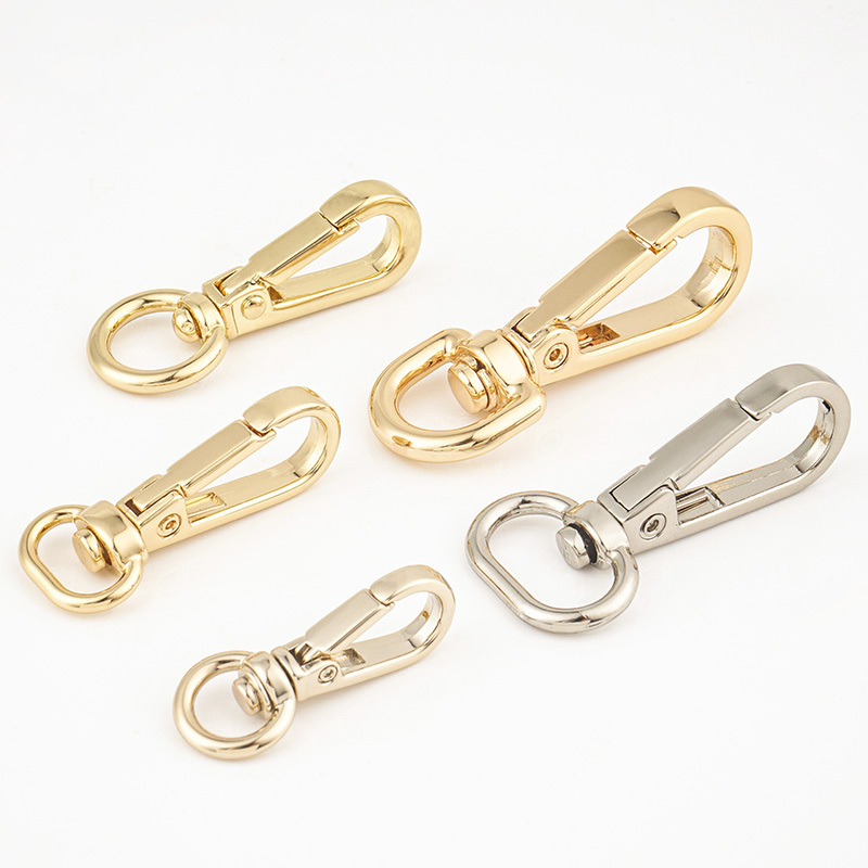 Bag Making Handbag Hardware 8mm Push Gate Snap Hook Swivel Clasp 11mm Purse Clip Hook Snap Gold Metal Bag Snap Hook