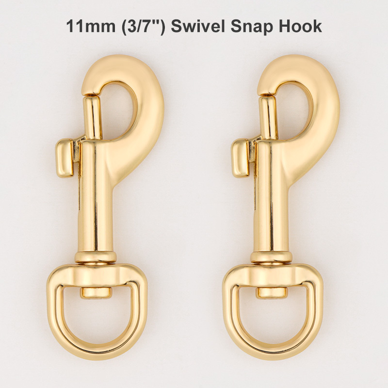 Handbag Bag Making Hardware Metal Alloy Hook Metal Bag Snap Hook Swivel Snap Clips 11mm Gold Swivel Hooks for Purses Key Chain